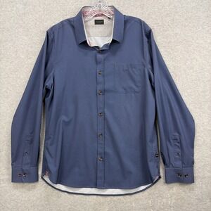 7 Diamonds Shirt Mens Large Polka Dot 4 Way Stretch American Utopia Flip Cuff